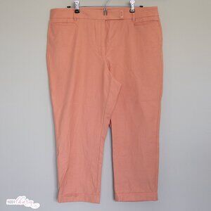 White House Black Market Salmon Pink Straight Cropped Dress Work Pants